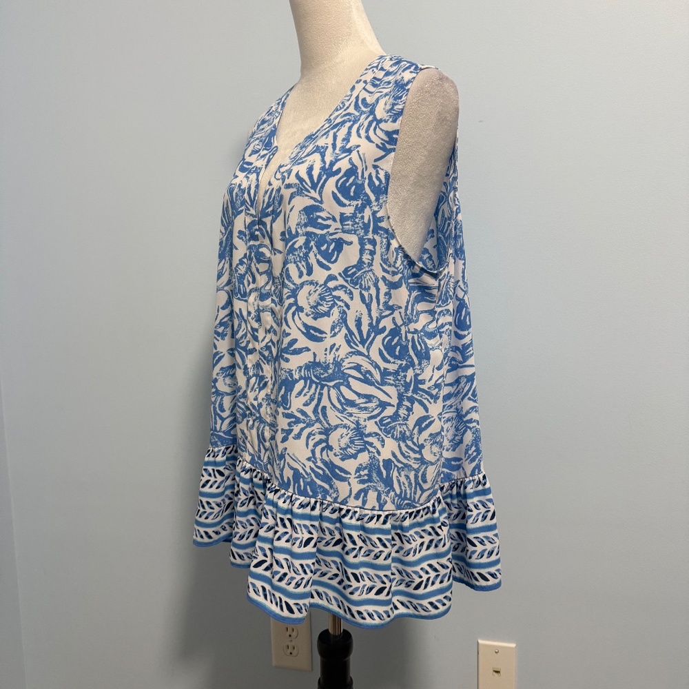 Lilly Pulitzer Gramercy Blue and White Tank Top Size‎ XL - Picture 2 of 7
